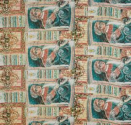 Satén jemný imitace hedvábí mozaika smaragdová