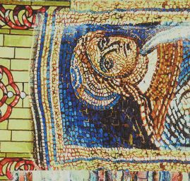 Satén jemný imitace hedvábí mozaika tm.modrá