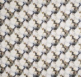 Viskozová šatová látka tisk vzor růže