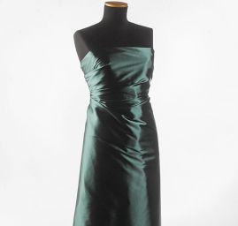 Satén pružný jemný lahvově zelený