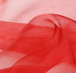 Organza jednobarevná lesklá červená