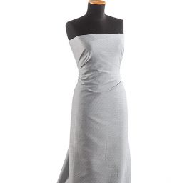 Žakárová látka vzor hranaté vlnky modrobílá