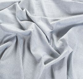 Žakárová látka vzor hranaté vlnky modrobílá