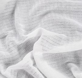 Bavlněný jemný organtýn bílý proužky