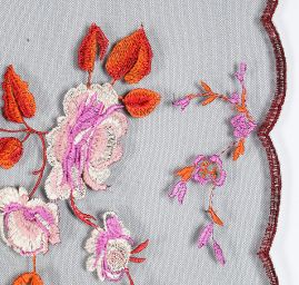 Krajka výšivka na tylu černá