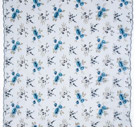 Krajka výšivka na tylu tm. modrá