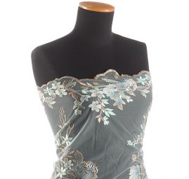 Krajka výšivka na tylu pistáciová