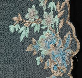 Krajka výšivka na tylu pistáciová