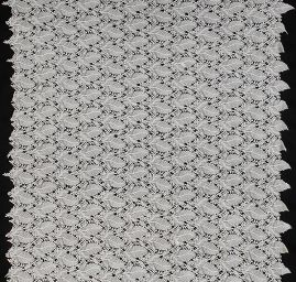 Krajka hrubá plastický vzor lístky slonová kost