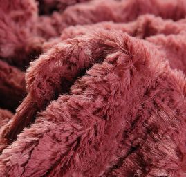 Imitace kožešiny květinový vzor starorůžová