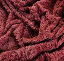 Imitace kožešiny květinový vzor starorůžová