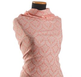 Žakárová látka ornament pastel meruňková