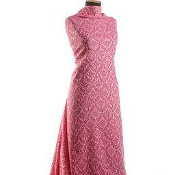 Žakárová látka ornament sytě růžová