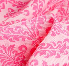 Žakárová látka ornament sytě růžová