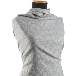 Žakárová látka ornament pastel šedá