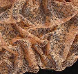 Krajka síť květinový vzor zlatá