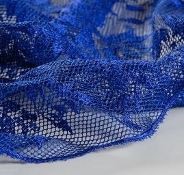 Krajka síť květinový vzor modrá