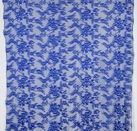 Krajka síť květinový vzor modrá