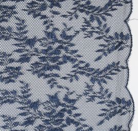 Krajka síť květinový vzor temně modrá