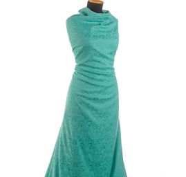 Žakárová pružná látka romantický vzor pistáciová