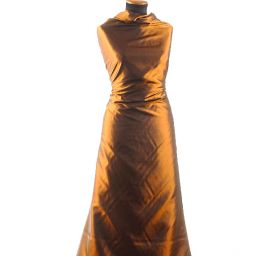 Taft kreš jemný šanžán tm.měděný-černý