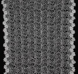 Krajka síť s flitry slonová kost/stříbro