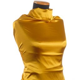Pružný satén zlatožlutý