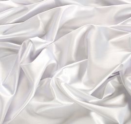 Pružný satén bílý