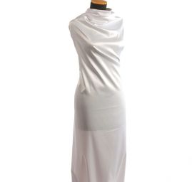 Pružný satén bílý