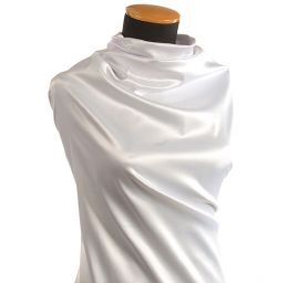 Pružný satén bílý