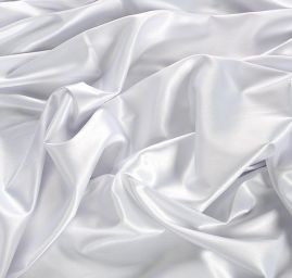 Pružný satén bílý
