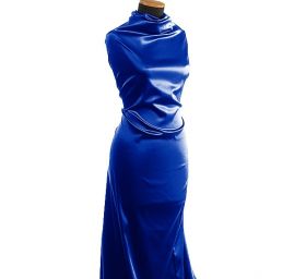 Pružný satén nivea modrá