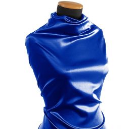 Pružný satén nivea modrá