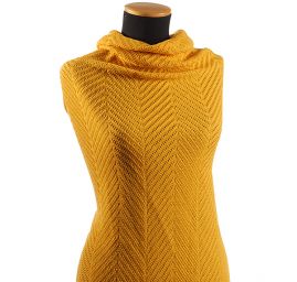 Pletenina imitující ručně pletený svetr žlutá