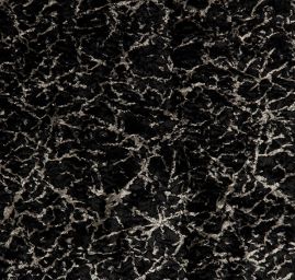 Imitace kožešiny nízký vlas černá/slonová kost kresba