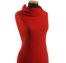 Pletenina imitující ručně pletený svetr červená