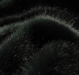 Imitace kožešiny norek tmavě zelený/pruhy