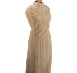 Imitace kožešiny norek krémovohnědá/pruhy