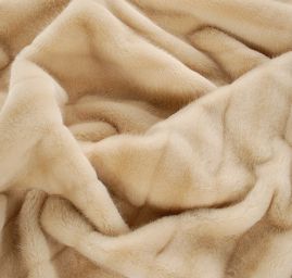 Imitace kožešiny norek krémovohnědá/pruhy