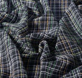 Látka na kostým imitující ručně tkané metráže černozelená