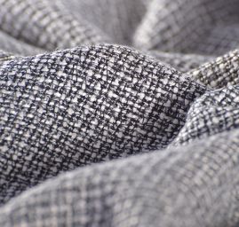 Látka na kostým imitace ručně tkané metráže černobílá