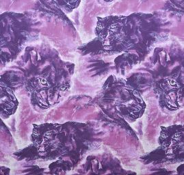 Látka flanel motív tiger / srsť fialová