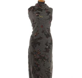 Efektní vlněný úplet avantgardní motiv antracit