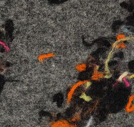 Efektní vlněný úplet avantgardní motiv antracit