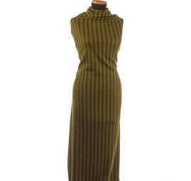 Teplejší žakárový úplet proužky olivový