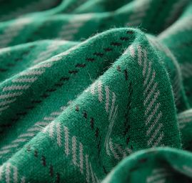 Teplejší žakárový úplet proužky zelený