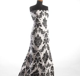 Bavlněná látka flanel tisk černobílá