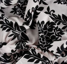 Bavlněná látka flanel tisk černobílá