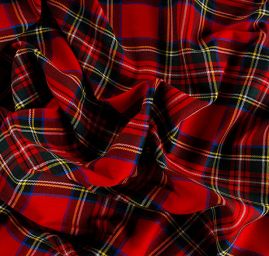 Kostýmová látka kostka tartan vínově červená