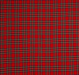 Kostýmová látka kostka tartan vínově červená